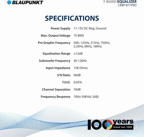 BLAUPUNKT CEBP-871PRO 7 Band Compact Equalizer Maximum Output Voltage 7V RMS in Saudi Arabia