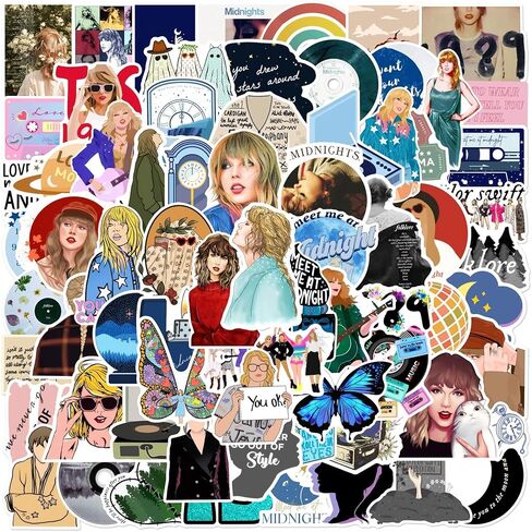 100Pcs Taylor Swift Stickers, Cool Music Singer Waterproof Vinyl Decal for Adult Teen Girl Kids Laptop Travel Case Phone Bike Water Bottle Guitar Computer Skateboard Notebook Scrapbook in Kuwait