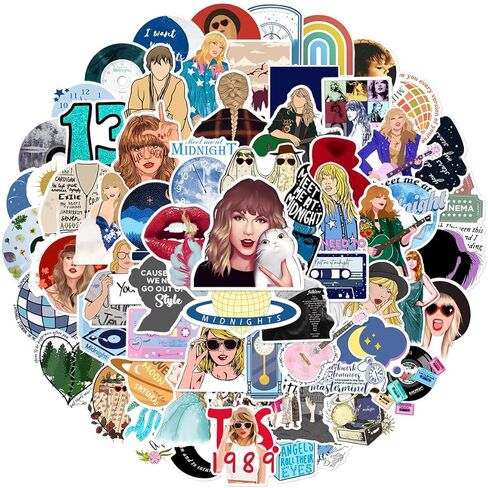 100Pcs Taylor Swift Stickers, Cool Music Singer Waterproof Vinyl Decal for Adult Teen Girl Kids Laptop Travel Case Phone Bike Water Bottle Guitar Computer Skateboard Notebook Scrapbook in Kuwait