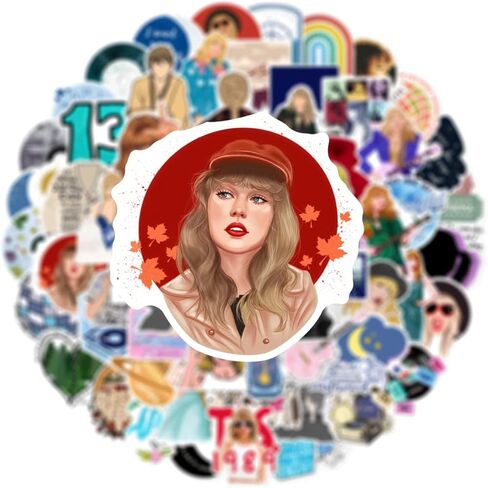 100Pcs Taylor Swift Stickers, Cool Music Singer Waterproof Vinyl Decal for Adult Teen Girl Kids Laptop Travel Case Phone Bike Water Bottle Guitar Computer Skateboard Notebook Scrapbook in Kuwait