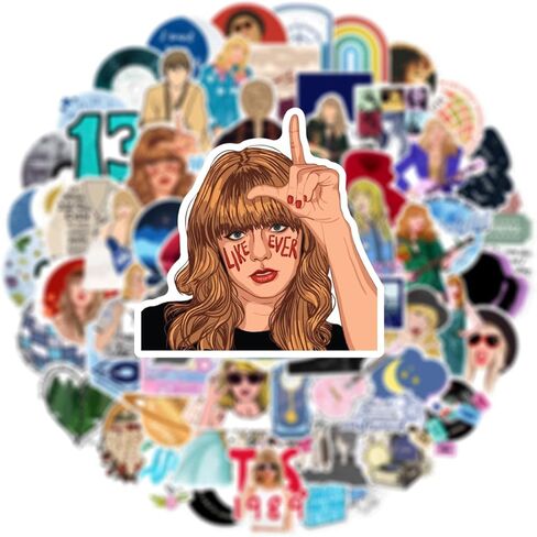 100Pcs Taylor Swift Stickers, Cool Music Singer Waterproof Vinyl Decal for Adult Teen Girl Kids Laptop Travel Case Phone Bike Water Bottle Guitar Computer Skateboard Notebook Scrapbook in Kuwait