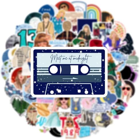 100Pcs Taylor Swift Stickers, Cool Music Singer Waterproof Vinyl Decal for Adult Teen Girl Kids Laptop Travel Case Phone Bike Water Bottle Guitar Computer Skateboard Notebook Scrapbook in Kuwait