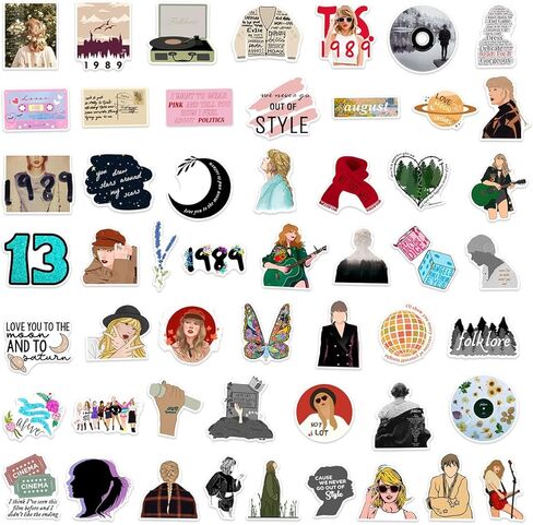 100Pcs Taylor Swift Stickers, Cool Music Singer Waterproof Vinyl Decal for Adult Teen Girl Kids Laptop Travel Case Phone Bike Water Bottle Guitar Computer Skateboard Notebook Scrapbook in Kuwait
