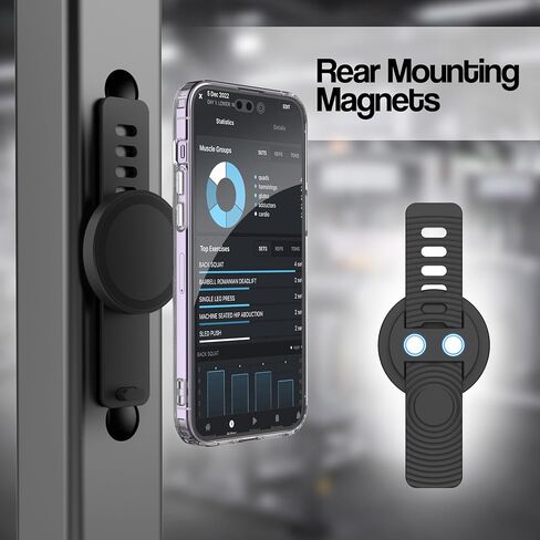 ENCASED Magnetic Phone Holder for Stroller Bar, Compatible with MagSafe, Secure Mount Adjustable Strap, Strong Magnets, for Peloton Bike Handlebars in Saudi Arabia