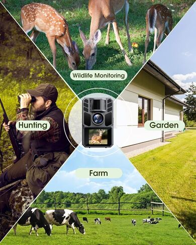 Trail Camera 4K 64MP with 5000mAh Rechargeable Battery 64GB Micro Memory Card IP67 Waterproof, Night Vision, Motion Activated, Solar Powered Wildlife Hunting Camera Outdoor in Saudi Arabia