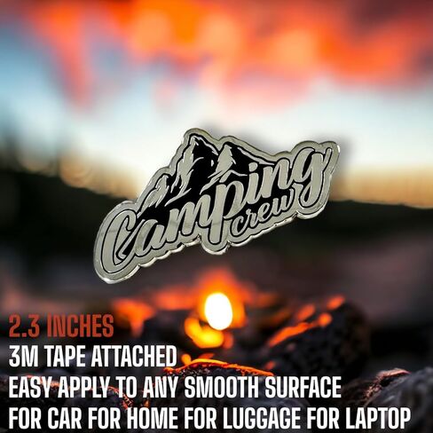 Outdoor Emblems Metal Decal for Car - Mountain Snow Tree Emblem - Adventure Decor for Camper Accessories in Saudi Arabia