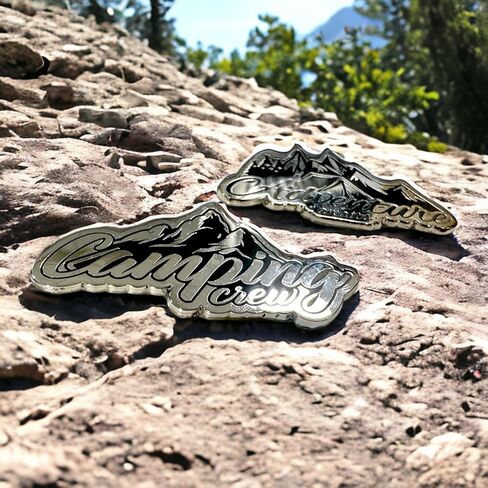 Outdoor Emblems Metal Decal for Car - Mountain Snow Tree Emblem - Adventure Decor for Camper Accessories in Saudi Arabia