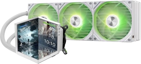 TRYX STAGE 360 ARGB 360 مم AIO 4.0 بوصة IPS شاشة مزدوجة قابلة للتخصيص AIO Cooler 360 مم شاشة LCD 254PPI 60 هرتز مع مروحة Asetek 7th Gen V2 280w TDP ROTA SL ARGB لـ Intel LGA 1851/1700/1200/115X AMD AM5/AM4 in Kuwait