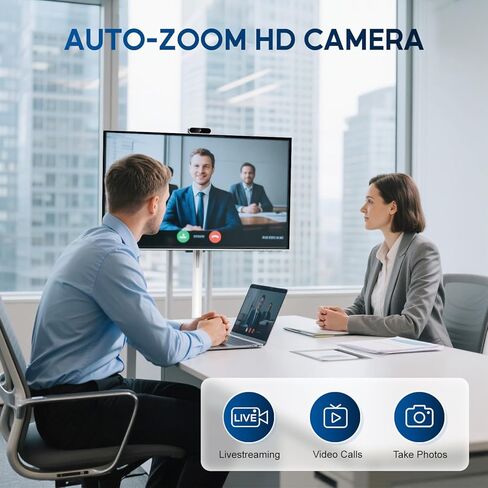 تلفزيون ذكي محمول مقاس 32 بوصة بدقة 4K، وحدة معالجة مركزية Qualcomm، معتمد من EDLA، بطارية مدمجة بقدرة 20000 مللي أمبير في الساعة، 8+128 جيجابايت، نظام تشغيل Android، شاشة لمس دوارة على العجلات، ماوس هوائي عن بعد، مع كاميرا ويب بدقة 5 ميجابكسل in Kuwait