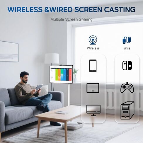 تلفزيون ذكي محمول مقاس 32 بوصة بدقة 4K، وحدة معالجة مركزية Qualcomm، معتمد من EDLA، بطارية مدمجة بقدرة 20000 مللي أمبير في الساعة، 8+128 جيجابايت، نظام تشغيل Android، شاشة لمس دوارة على العجلات، ماوس هوائي عن بعد، مع كاميرا ويب بدقة 5 ميجابكسل in Kuwait