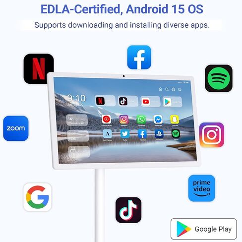 تلفزيون محمول مقاس 22 بوصة على عجلات، وشاشة لمس محمولة بدقة 1080 بكسل، ومعتمد من EDLA، وتلفزيون ذكي متدحرج، وكاميرا مدمجة بدقة 13 ميجابكسل، وتلفزيون مدمج يعمل بالبطارية | أندرويد 15 | 6+128 جيجا in Kuwait