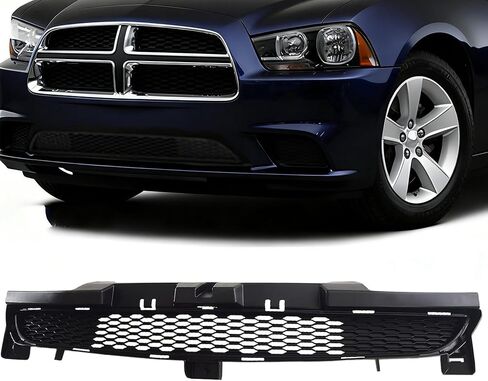 PartsFlow Center Textured Gray Plastic Bumper Grille For 2011-2014 Dodge Charger in Saudi Arabia