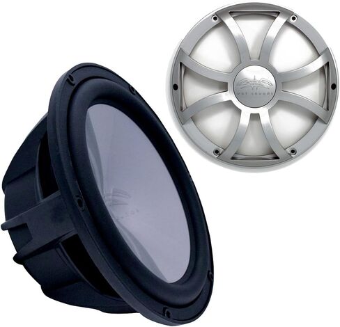 Wet Sounds REVO12HPS4-B مضخم صوت ريفو عالي الطاقة 12 بوصة مع شواية - مضخم صوت أسود وشواية XS فضية in Kuwait