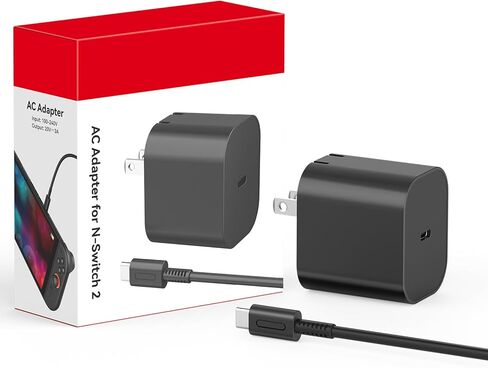 شاحن لجهاز Nintendo Switch 2-20V 3A 60W AC محول شحن سريع مع كابل USB C بطول 5 أقدام - متوافق مع Switch/OLED/Lite/Steam Deck، يدعم وضع التلفزيون 4K، قابس قابل للطي in Kuwait