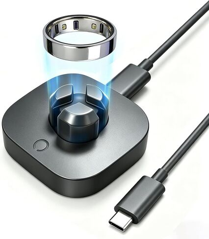 شاحن متوافق مع Oura Ring Gen 4: قاعدة شحن سريعة للحجم 7/8/9/10/11/12/13 مع كابل USB-C (غير متوافق مع Ring Gen 3) in Kuwait