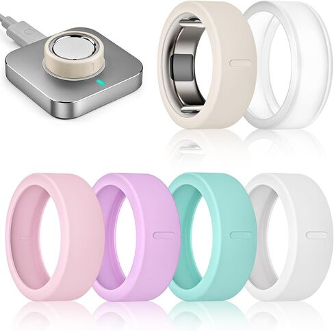 6 أغطية عبوات متوافقة مع Oura Ring Gen 4/4 سيراميك/ Oura Ring Gen 3، واقي حلقة سيليكون مرن مضاد للخدش لـ RingConn Gen 2/Gen 2 Air/Ultrahuman (6 عبوات - 01، S (6/7/8/9/10)) in Kuwait