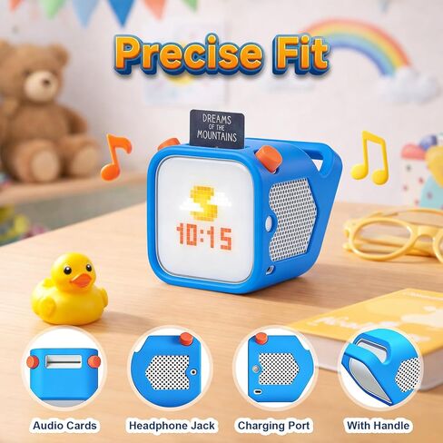 Silicone Protective Case Compatible with Yoto Player (3rd Gen.), Blue Anti Slip Skin Cover Compatible with Yoto Adventure Jacket, Bumps and Wear, Silicone Cover with Easy to Carry Handle in Saudi Arabia