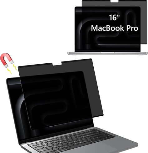 Magnetic Privacy Screen for MacBook Pro 16 Inch (2026-2021, M5/M4/M3/M2/M1 Pro/Max), Removable Laptop Privacy Screen Protector, Matte Anti Glare Blue Light Filter, Easy on/off in Saudi Arabia