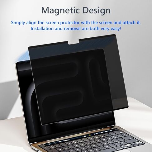 Magnetic Privacy Screen for MacBook Pro 16 Inch (2026-2021, M5/M4/M3/M2/M1 Pro/Max), Removable Laptop Privacy Screen Protector, Matte Anti Glare Blue Light Filter, Easy on/off in Saudi Arabia