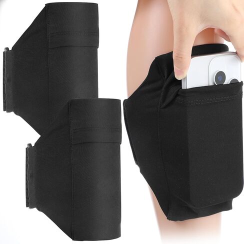 2PCS Cell Phone Leg Straps, Black Leg Phone Holder, Adjustable Cellphone Leg-Band for Women and Men, Non Slip Smartphone Armband for Running, Hiking, Equestrian, Motorcycle, Workout, Walking, Hiking in Saudi Arabia
