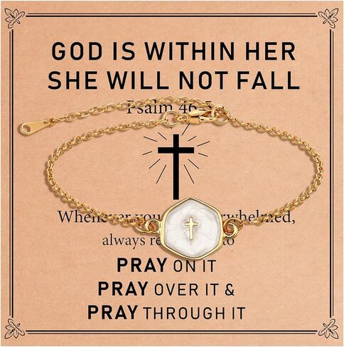 Kenning Cross Bracelet Christian Gifts for Women Religious Adjustable Cross Bracelet Inspirational with Bible Verse Card for Women Jewelry Birthday Gift in Saudi Arabia