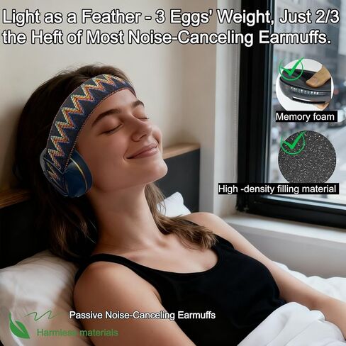 Sleep Earmuffs - Non-Invasive (No Ear Canal Insertion), Soft Touch, Noise Blocking for Studying & Work Focus in Saudi Arabia