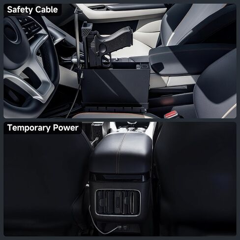 Vehicle Gun Safe for Handgun with Fingerprint, Keypad, Key, Biometric Car Gun Safe for Pickup, SUV, Truck, Large Sedan and Hatchback, Quick Access Auto Pop-Up Pistol Safe for Nightstand Beside in Saudi Arabia
