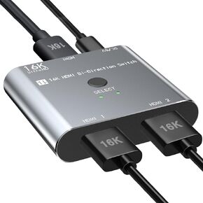 HDMI Switch Splitter 8K/16K, 2 in 1 Out HDMI Selector 4K@120HZ/240Hz 16K@30Hz/8K@60Hz Support DTS VRR HDR10+ Dolby, 48Gbps for Switch, PS5/4, Xbox, Roku, Firestick, TV etc. in Saudi Arabia
