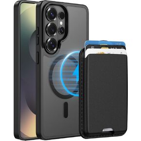 Magnetic for Samsung Galaxy S26 Ultra Case with Wallet & Card Holder [Compatible with MagSafe] Detachable Slim RFID Blocking Phone Card Slot Cover, Black in Saudi Arabia