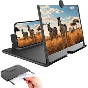 12" Phone Screen Magnifier, 2026 New 2-in-1 3D HD Portable Projector Screen,12 Inch Screen Amplifier for Movies Gaming, Compatible with iPhone Samsung All Smartphones in Kuwait