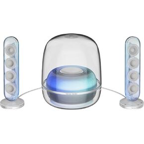 مكبر صوت Harman Kardon SoundSticks 5 2.1 قناة بلوتوث مع HDMI - أبيض - تصميم مكبر صوت ثلاثي الاتجاهات مع عرض ضوئي متعدد الألوان - بث الموسيقى واتصال Auracast متعدد السماعات in Kuwait