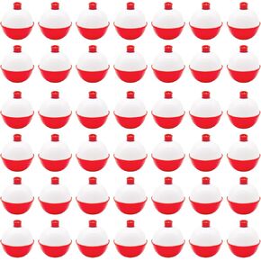50 PCS Large Fishing Float,1.5inch Hard ABS Fishing Bobber,Red and White Bobbers,Push Button Round Buoy Floats for Tackle Accessories in Saudi Arabia