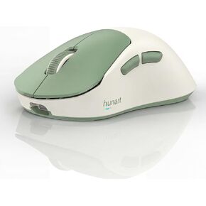 hunart H6 49g Wireless Mouse, Bluetooth & 2.4GHz Rechargeable Mouse, Lightweight Silent Ergonomic Mouse with USB-C Charging, Portable Right-Hand Office Mouse for Laptop, PC, MacBook, Tablet - Green in Saudi Arabia