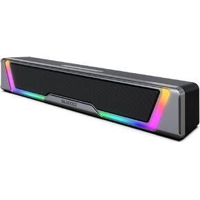 Bluedee Computer Speakers for Desktop PC, 3.5mm Aux PC Speakers for Desktop with Dynamic RGB Light, Wired USB Plug & Play Computer Sound Bar, Inline-Controlled Gaming Speakers for PC, Laptop in Saudi Arabia