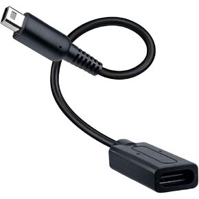 USB-C to 3DS Charging Adapter | USB Type-C Female to Nintendo New 3DS/2DS XL Charging Port Converter 3DS/2DS XL 3DS 2DS DSi XL | PD Compatible, Stable Current 5V/1A - Black - 18.5cm in Saudi Arabia