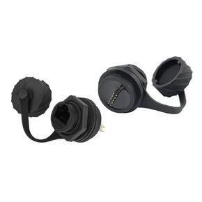 LR20 M20 إيثرنت شبكة LAN كابل مقاوم للماء IP65 الطيران ذكر التوصيل أنثى لوحة المقبس RJ45 موصل CAT5 إشارة محول 1A (المقبس رقم 2، الجوز البلاستيك) in Kuwait