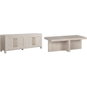 Henn&Hart 80" TV Stand & 44" Coffee Table in Alder White for Living Room in Saudi Arabia