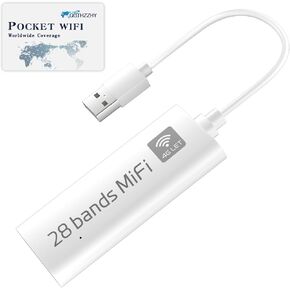 جهاز نقطة اتصال متنقلة 4G LTE، نقطة اتصال WiFi محمولة للسفر في أكثر من 200 دولة، موجه WiFi 6 USB، بدون عقد، 8 أجهزة متصلة، نقطة اتصال WiFi للجيب للسفر الدولي، والتخييم، والسيارات، وRV in Kuwait