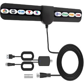 2026 Digital HDTV Antenna Indoor, 360° Reception Amplified TV Antenna Supports 4K 1080P, Portable Easy Installation with 10.5ft Coaxial Cable, Compatible with All Smart TVs Antenna for Local Channels in Saudi Arabia