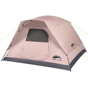Happy Travel Camping Tent, 4 Person Dome Tents for Camping with Rainfly | Waterproof Clip Easy Setup Portable Family Tent with Mesh Windows, 20% More Headroom Backpacking Tents for Camping & Hiking in Kuwait