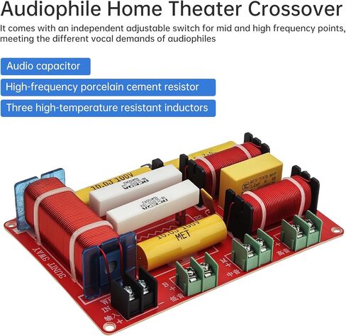 3 Way Crossover for Speaker, 250W 4-8 Ω Treble Alto Bass 3 Way HiFi Home Speakers Audio Frequency Divider, HiFi Speaker Crossover in Saudi Arabia