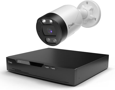 نظام كاميرا مراقبة Helix 5MP POE خارجي، 8CH POE NVR، كاميرا واحدة بدقة 5 ميجابكسل، كاميرا IP رصاصة معدنية IP66، ميكروفون مدمج، القرص الصلب غير متضمن، HLX-NV3808E-B102EW-AI1 in Kuwait