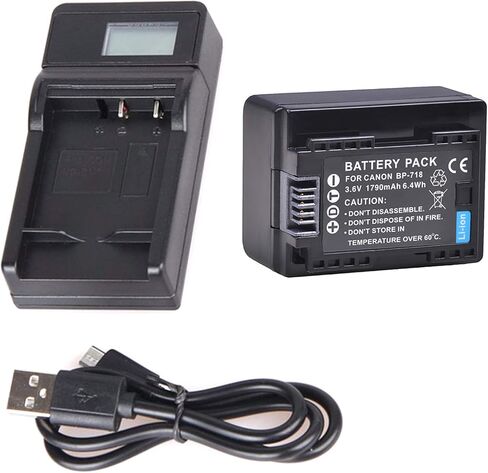 Battery Pack and LCD USB Travel Charger for Canon VIXIA HF R600 R700 R800 HD Camcorder in Saudi Arabia