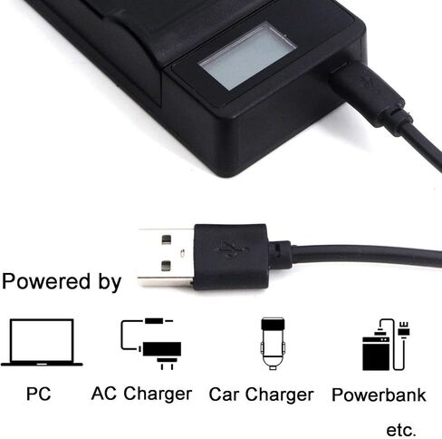 Battery Pack and LCD USB Travel Charger for Canon VIXIA HF R600 R700 R800 HD Camcorder in Saudi Arabia