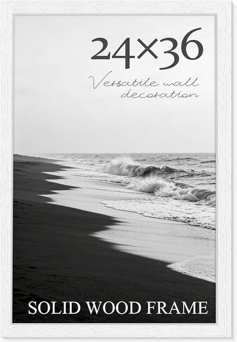 PEALSN Soild Wood 24x36 Poster Frame, White Poster Frames 24 x 36 inches for Wall Mounting Display, 1 Pack in Kuwait