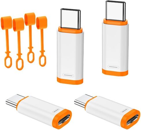 Lightning to USB C Adapter 4 Pack for i-Phone 15/16/17/Fast Charging & Data Transfer,Type C Charger Connector Cable,Lightning Female to USB C Male Adapter,Not for Audio/OTG in Saudi Arabia