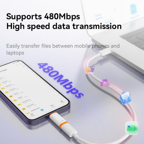 Lightning to USB C Adapter 4 Pack for i-Phone 15/16/17/Fast Charging & Data Transfer,Type C Charger Connector Cable,Lightning Female to USB C Male Adapter,Not for Audio/OTG in Saudi Arabia