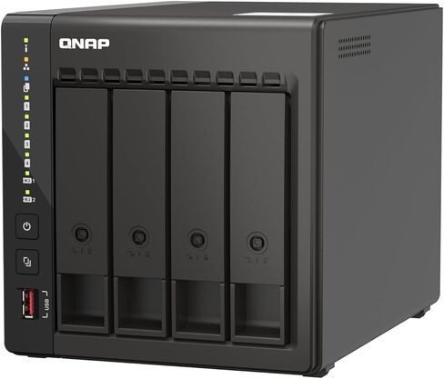 QNAP TS-453E-8G-US كمبيوتر مكتبي عالي الأداء مزود بـ 4 Bay مع معالج Intel Celeron رباعي النواة وذاكرة الوصول العشوائي DDR4 سعة 8 جيجابايت واتصال مزدوج بالشبكة 2.5 جيجابت (2.5 جيجا/1 جيجا/100 ميجا) (بدون قرص) in Saudi Arabia