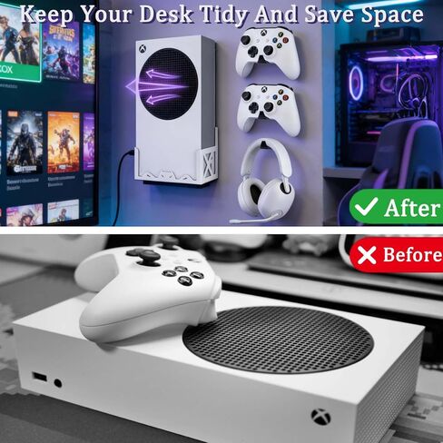 مجموعة أدوات التثبيت على الحائط من GETYEA لأجهزة Xbox Series S، يتضمن التثبيت الفولاذي 3 حوامل وحدة تحكم قابلة للفصل وحامل سماعة الرأس (ليس لجهاز Xbox ONE S) in Kuwait