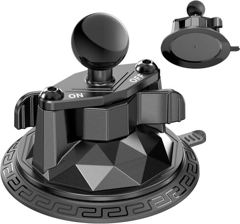LOKTENWO Twist-Lock Suction Cup Mount Compatible with RAM Mounts B Size Double Socket Arm & 1 Inch Ball Camera Phone Holders, Suction Cup Base Suitable for Vehicle Windshields, Metal, Ceramics in Saudi Arabia